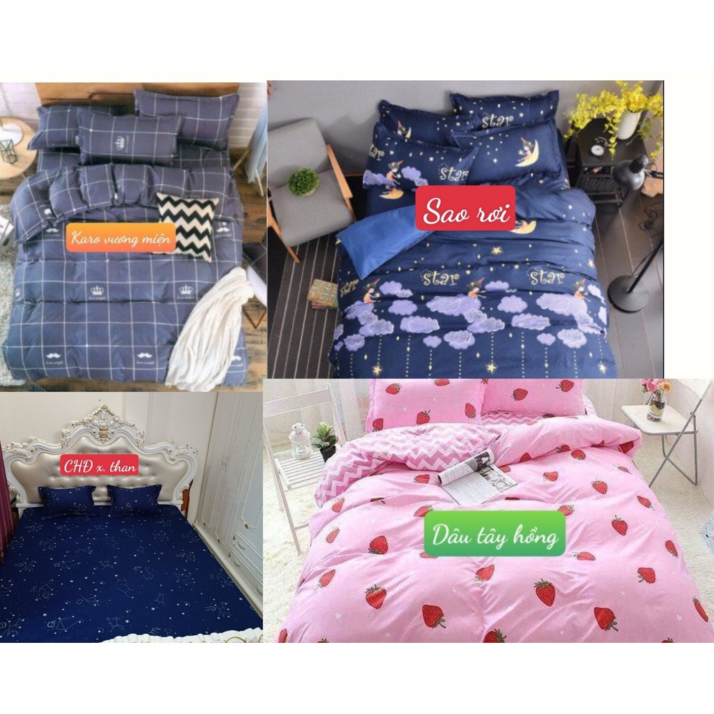 Bộ ga gối cotton poly kích thước 1m2/ 1m4/1m6/1m8/2m2- họa tiết heo nhí nhố