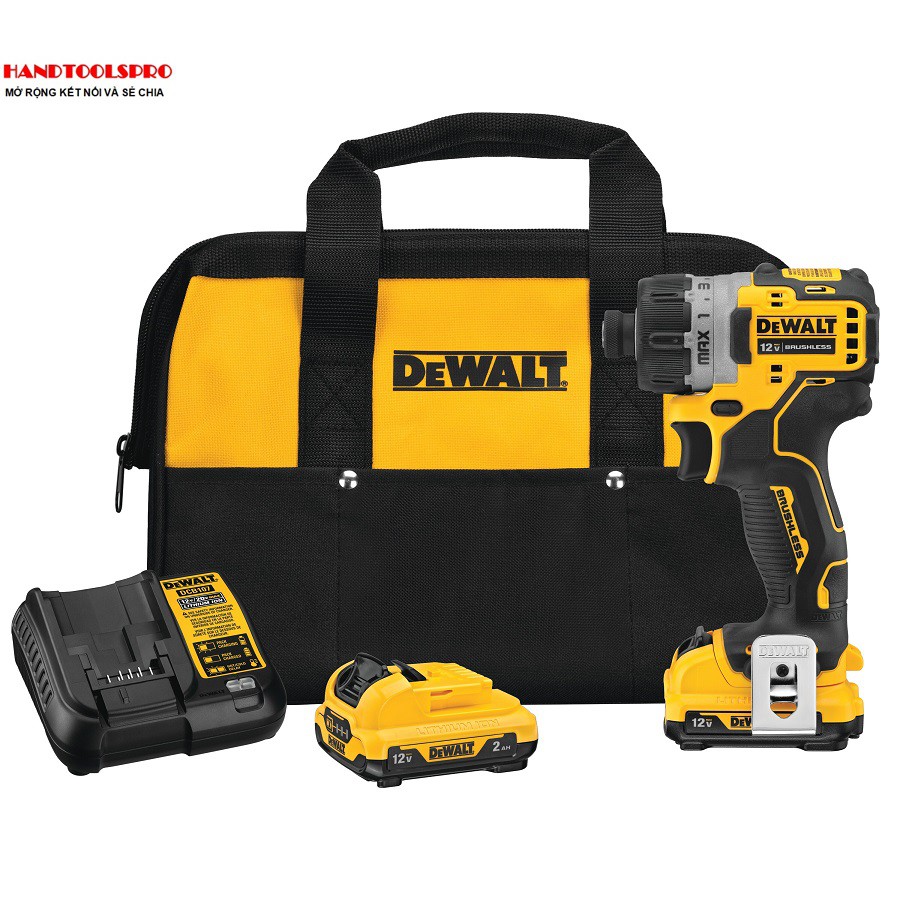 Máy khoan vặn vít dùng pin DeWALT 12V DCF601D2-KR (SET 2Ah)