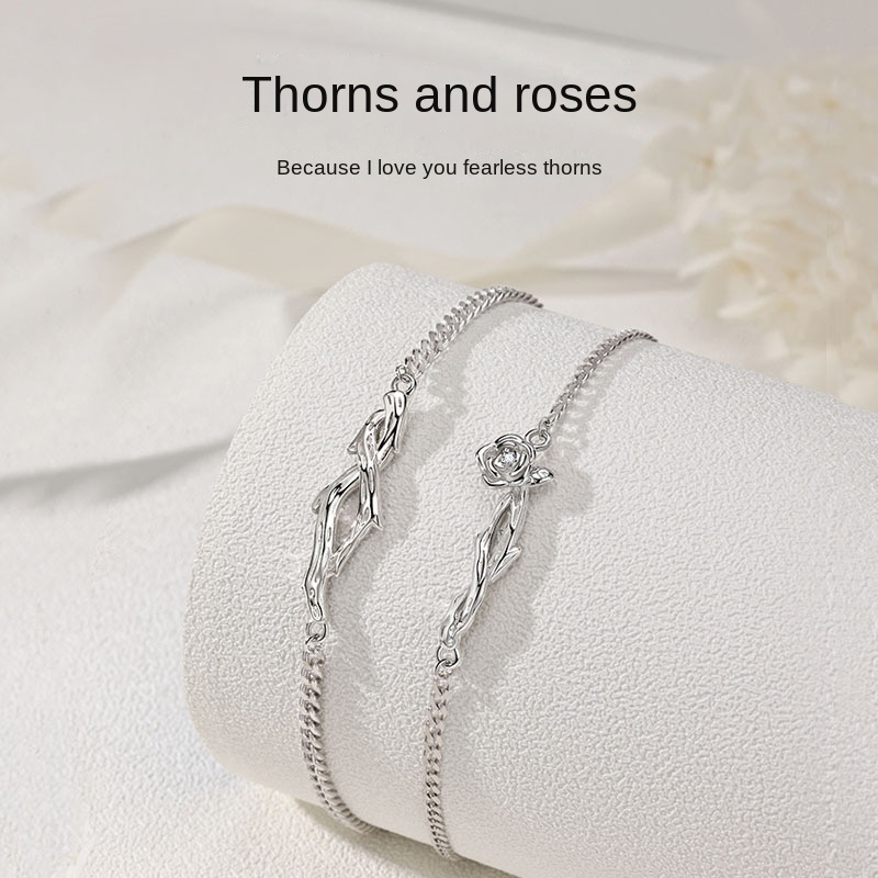 Cặp Vòng Tay Hoa Hồng Thời Trang Cho Cặp Đôi