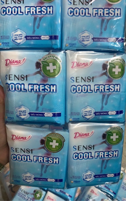 Bịch 6 Gói Băng Vệ Sinh Sensi Cool Fresh siêu mỏng Không Cánh/Có Cánh