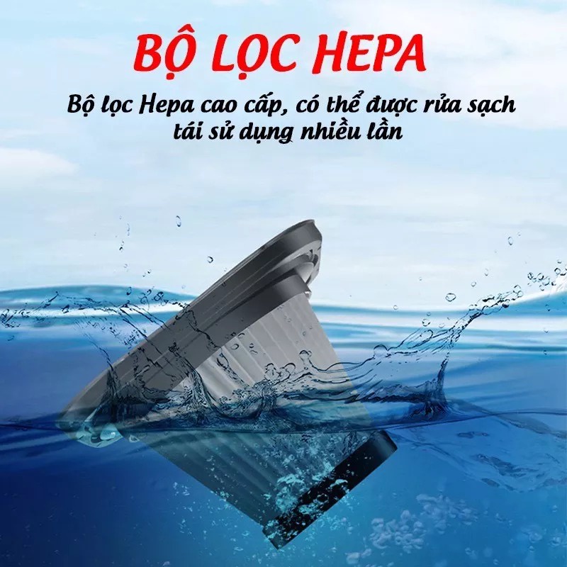 Máy hút bụi gia đình12V Công suất cao không dây 120W máy hút bụi ô tô  hút mạnh Cũng có thể hút lông thú cưng