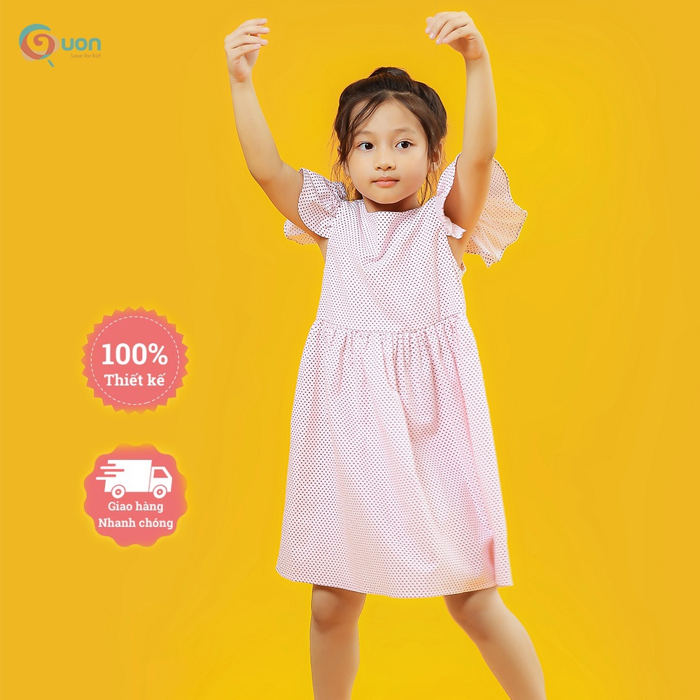 Váy bé gái chấm bi từ 11-28kg vải cotton nhung thoáng mát Mon Mon - GUON