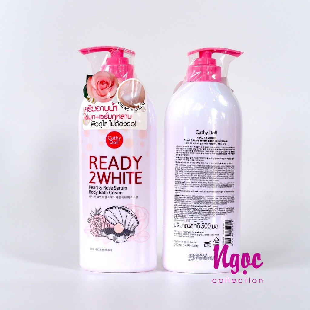 Sữa tắm trắng da ngọc trai hoa hồng Ready 2 White Cathy doll 500ml Thái Lan