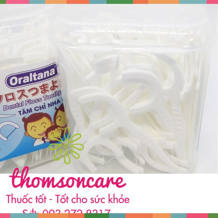 Tăm chỉ nha khoa Oraltana - Lọ 100 que - Xuất xứ Nhật Bản