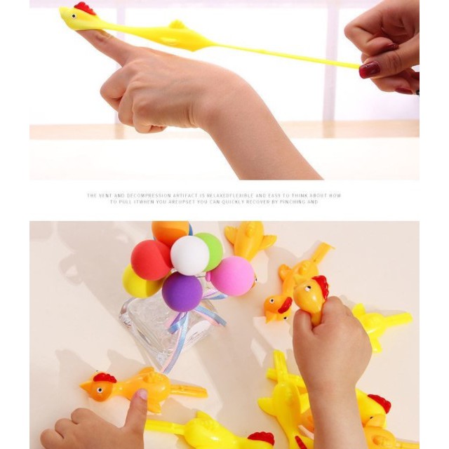 Set 5 Đồ Chơi Bắn Ná Hình Chú Gà Vui Nhộn