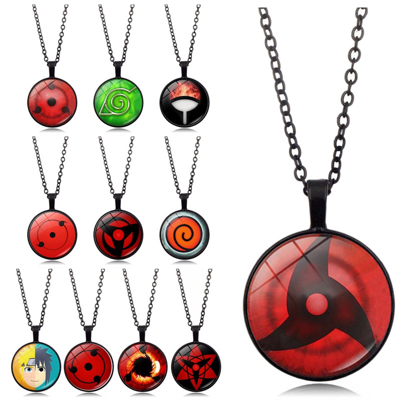Cyd Vòng cổ Màu Đen Mặt Tròn Hình Mắt Kính Hóa Trang Nhân Vật uchiha Trong naruto sharingan shippuden Cho Nam Và Nữ