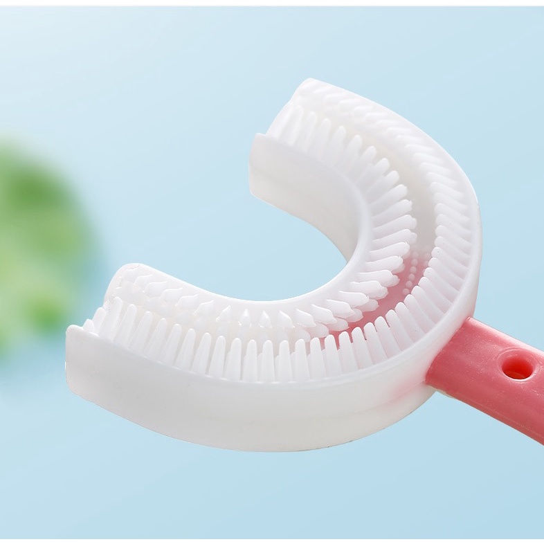 [ĐƯỢC CHỌN MÀU] Bàn Chải Đánh Răng Em Bé Chữ U Chất Liệu Silicon Siêu Mềm Giúp Bé Tập Đánh Răng Dễ Dàng