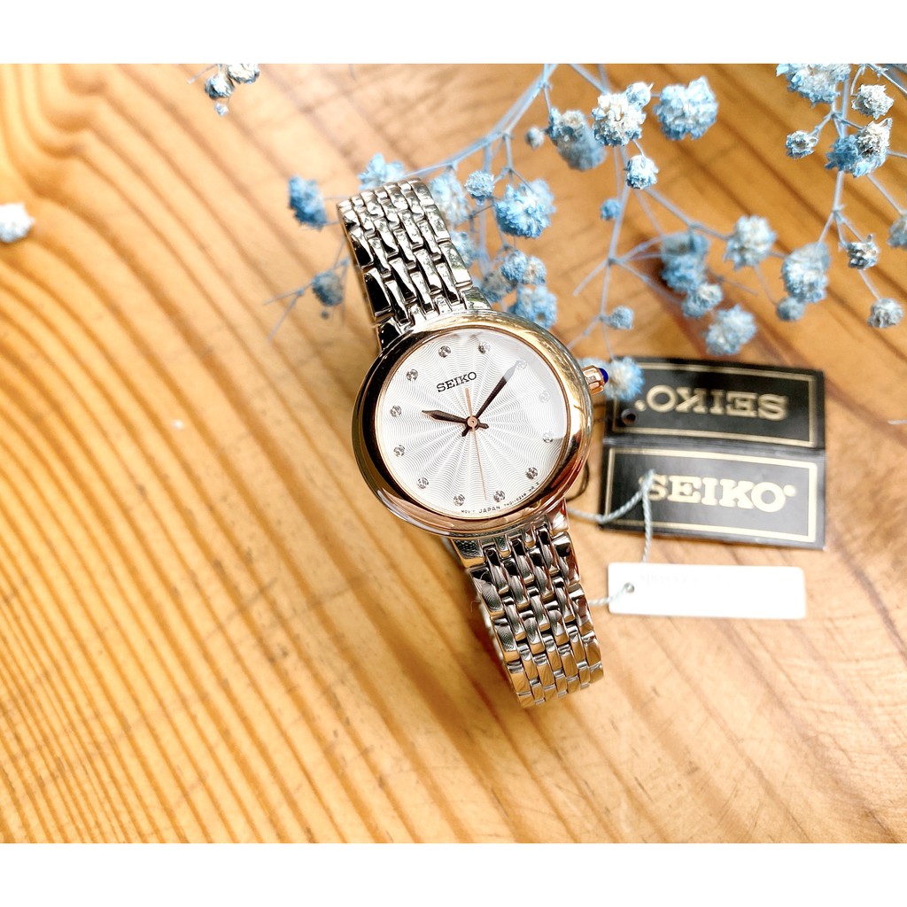 Đồng hồ nữ chính hãng Seiko Japan LUXURY DAIMOND SRZ502 - Máy Quartz pin - Kính cứng