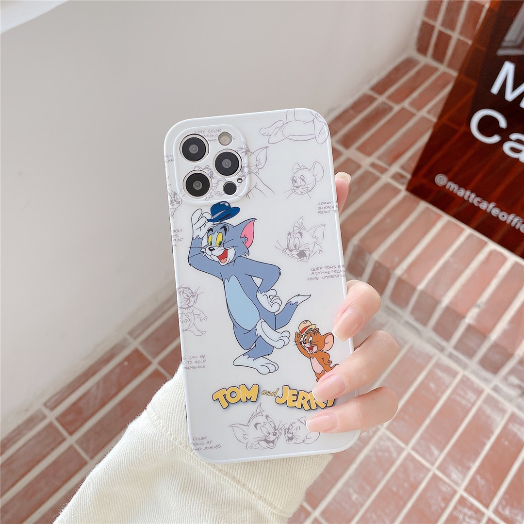 Soft Plastic Phone Cases Cute Couple cartoon Tom and Jerry Case suitable for iPhone12 mini 11 PRO MAX 7/8plus SE2020 X/XS XR XSMAX | BigBuy360 - bigbuy360.vn