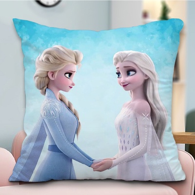 Gối vuông hình Elsa - Anna trang trí phòng ngủ dễ thương cho bé