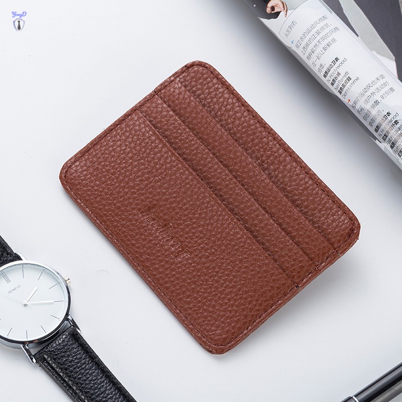 YI Fashion Women Slim Minimalist Wallet PU Leather Credit Card Holder Short Purse @VN