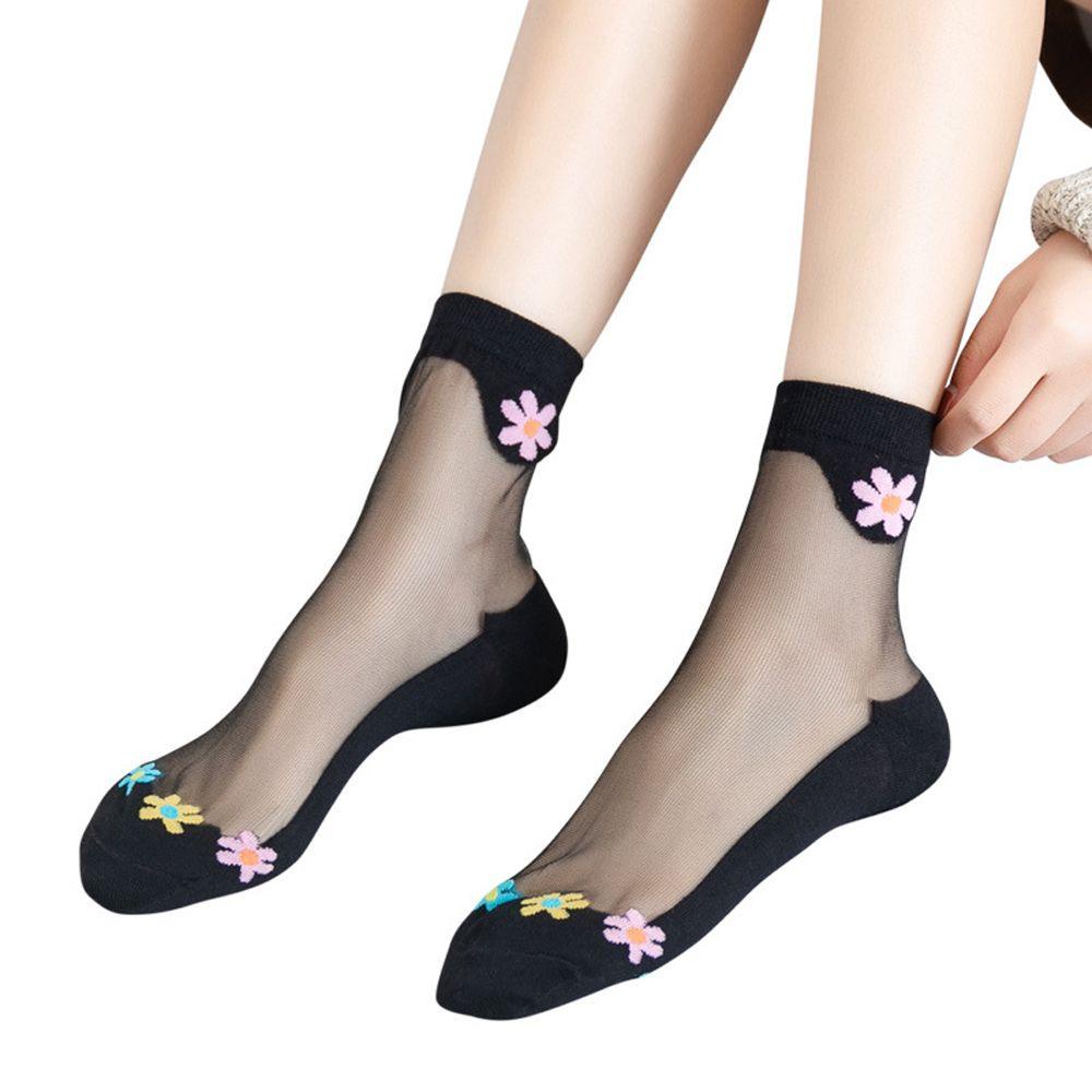 AROMA Vớ Trong Suốt Thoáng Khí Thoải Mái Họa Tiết Hoa Thời Trang Mùa Hè Cho Nữ