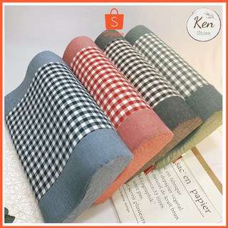 Gối cao su non hàng cao cấp / mẫu kẻ caro