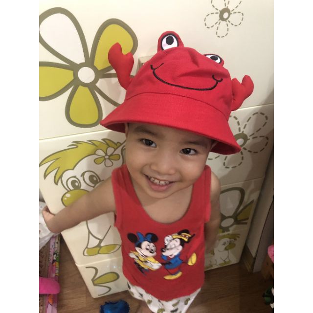 Nón rộng vành tránh nắng cho bé - HÌNH CUA cười