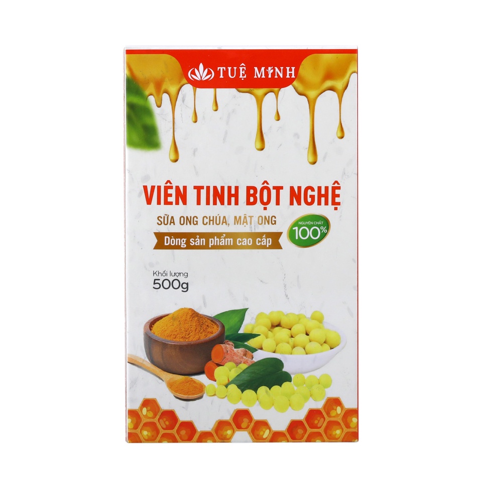 Viên Nghệ Mật Ong Tuệ Minh Chính Hãng Cao cấp, Đẹp Dáng - Sáng Da - Mờ Thâm Nám - Tốt Cho Dạ Dày (hộp 0,5kg)