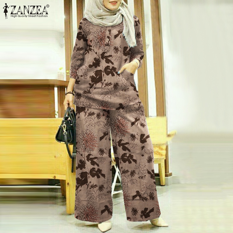 Zanzea Set Đồ Dài 3/4 Phong Cách Hồi Giáo Cho Nữ