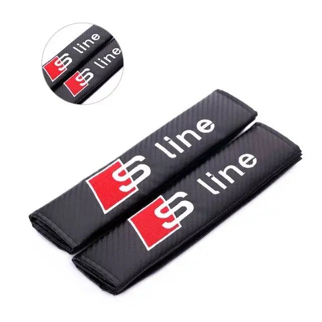 Set 2 Đệm Bọc Dây Đai An Toàn Bằng Sợi Carbon Cho Audi Sline A2 A3 A4 A5 A6 A7 A8 Q2 Q5 Q7 Q8 TT