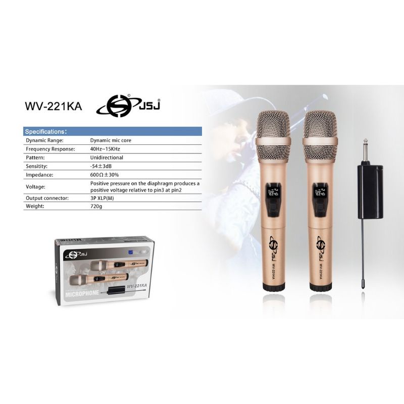 Micro không dây Cao cấp JSJ WV-221KA - Micro cặp