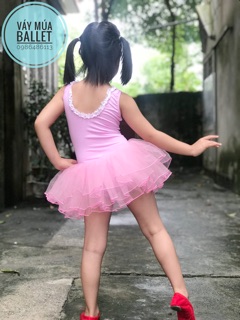 Váy múa ballet viền ren cổ (có sỉ từ 5c)