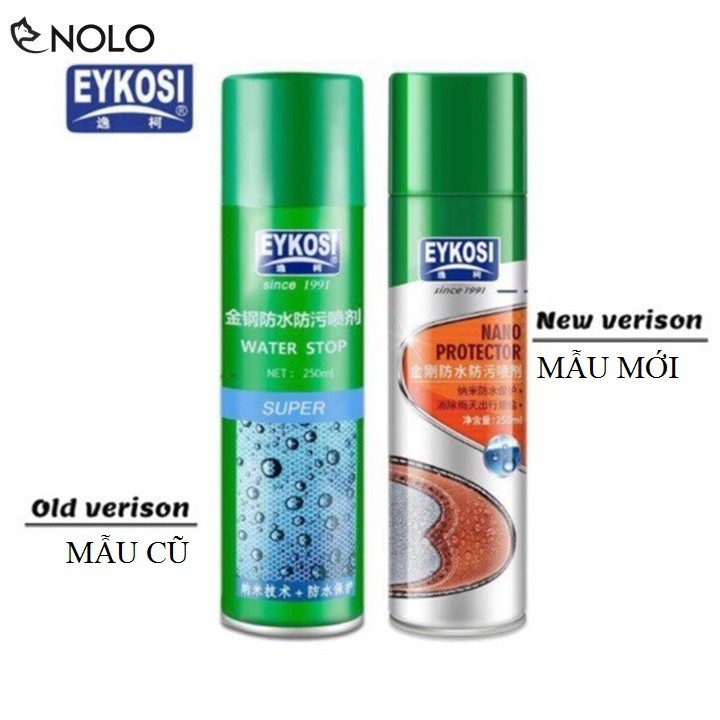 Combo 2 Chai Xịt Nano Chấm Thấm Eykosi Cho Giầy, Áo Quần, Túi Xách Dung Tích 250ml