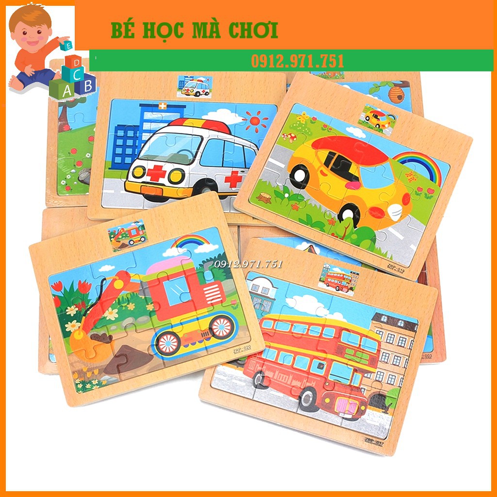 Đồ Chơi Tranh Ghép hình puzzle miếngGỗ 12 mảnh Cho Bé Yêu