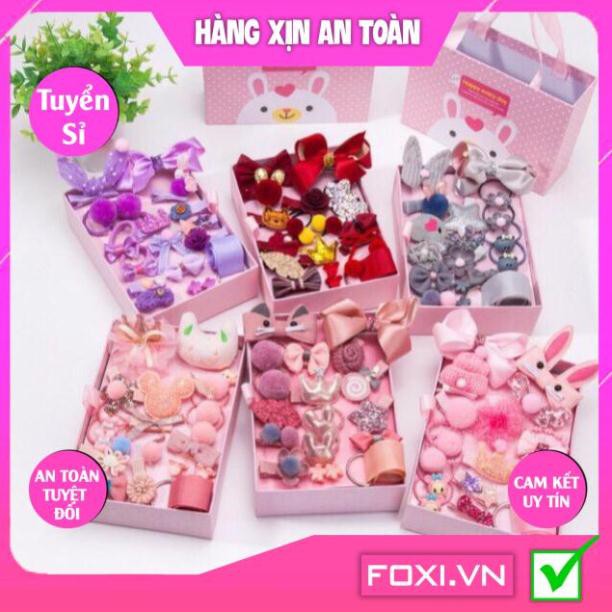 Hộp phụ kiện nơ kẹp tóc phong cách Hàn Quốc cho bé siêu xinh-dễ thương-món quà ý nghĩa dành tặng cho các bé yêu