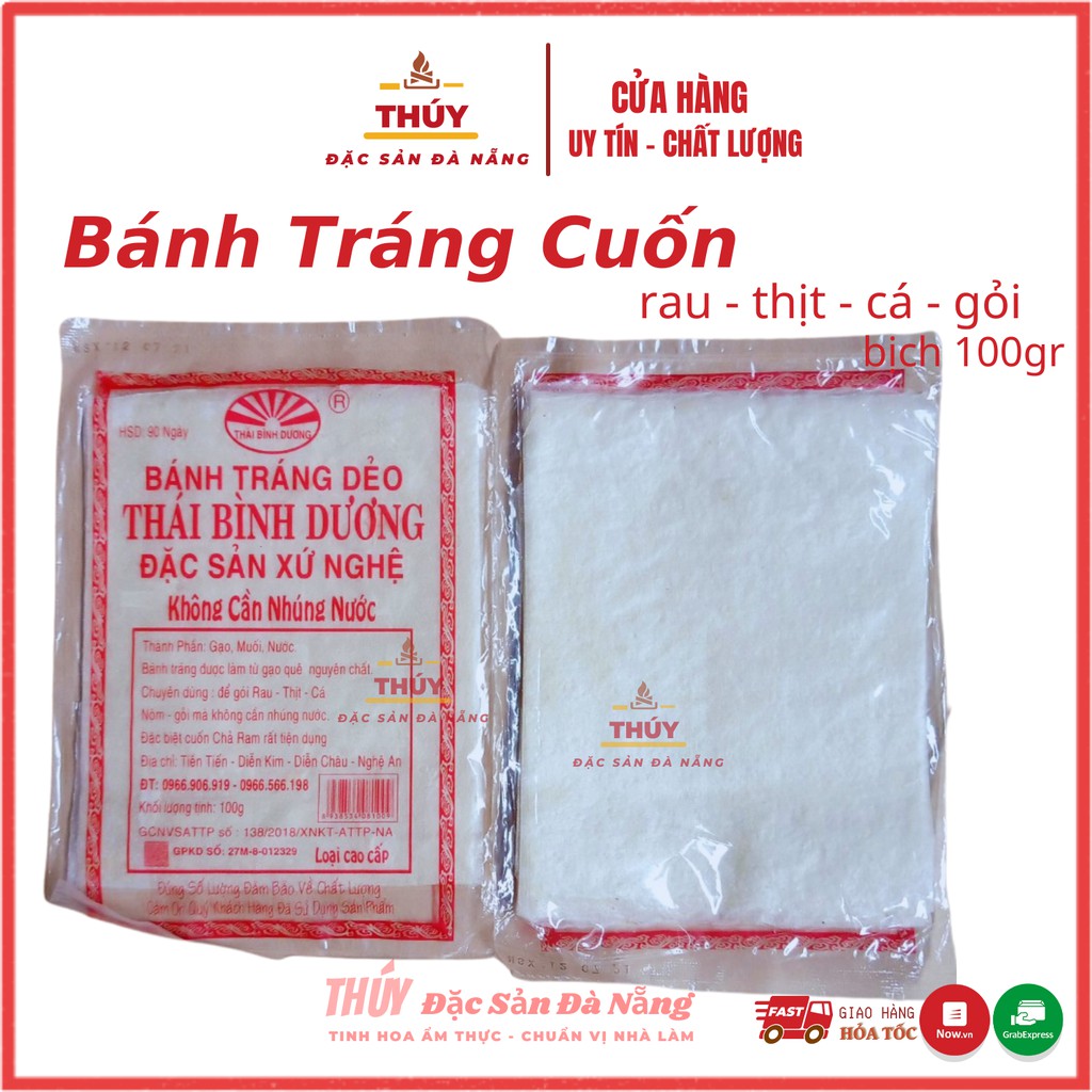 Bánh Tráng Dẻo Dùng Cuốn Rau - Thịt Cá - làm Ram - cuộn gỏi - gói 100gr 30 đến 40 lá bánh