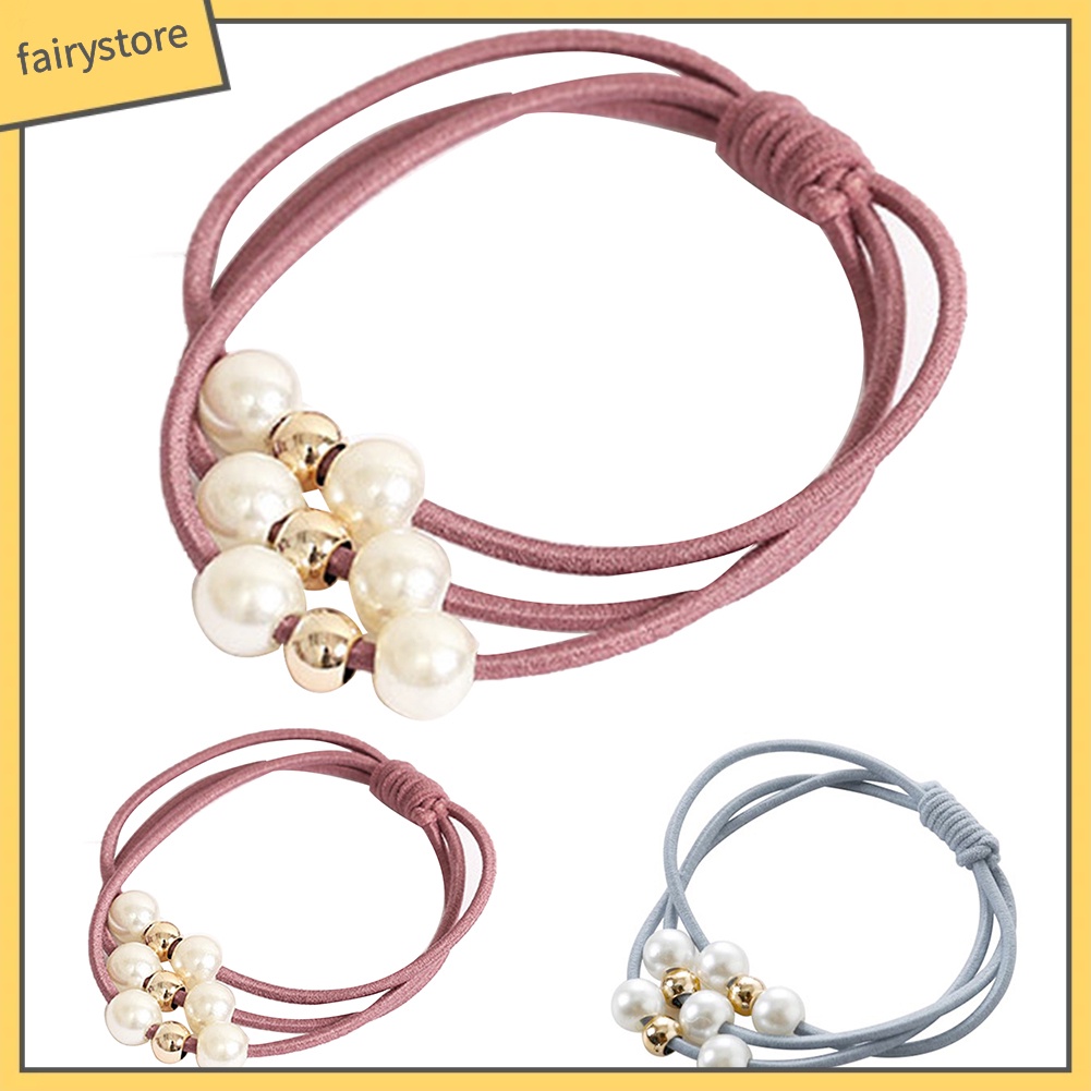Dây Buộc Tóc Phối Hạt Ngọc Trai Giả Thời Trang Cho Nữ