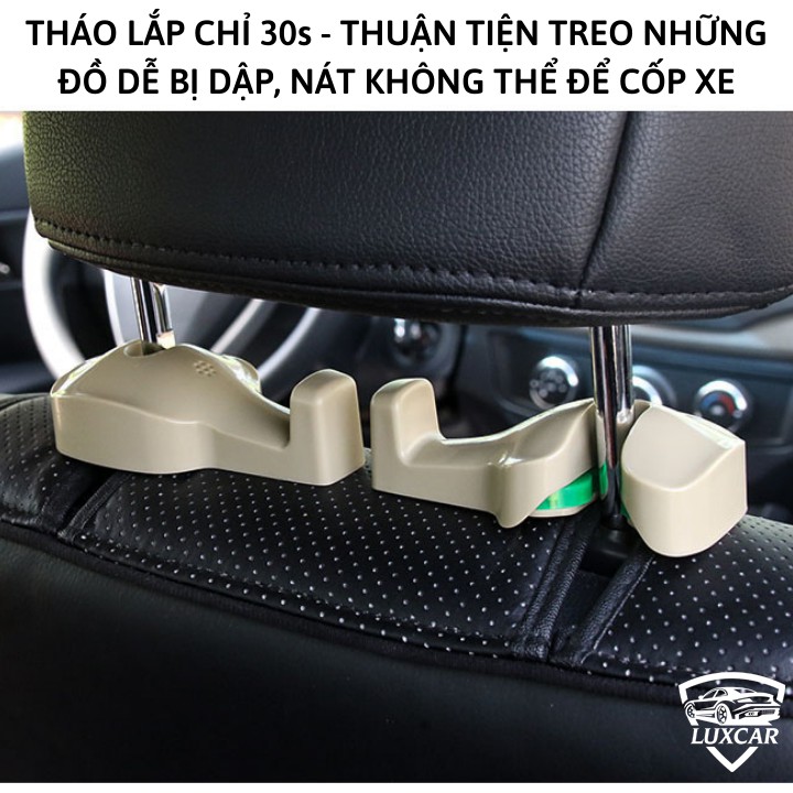 [Mã LIFEAUMAY giảm 10% tối đa 30k đơn 150k] Móc treo đồ ô tô LUXCAR gài sau ghế siêu chắc chắn, chịu lực tốt