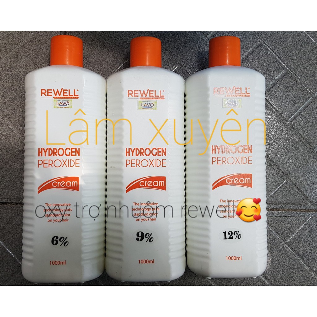 Oxy trợ nhuộm cao cấp không rát Rewell 1000ml 6%(20 vol) 9%(30 vol) 12%(40 vol) 😍 FREESHIP 😍 hỗ trợ nhuộm ,bảo vệ tóc 🍔🍔