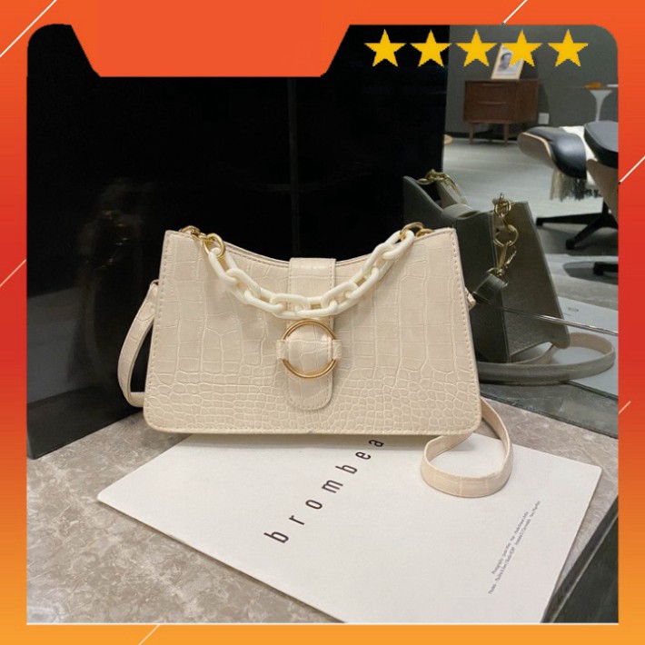 Túi xách nữ, túi đeo chéo sang trọng vân da cá sấu cao cấp phối xích trẻ trung TX25  - Chip Xinh