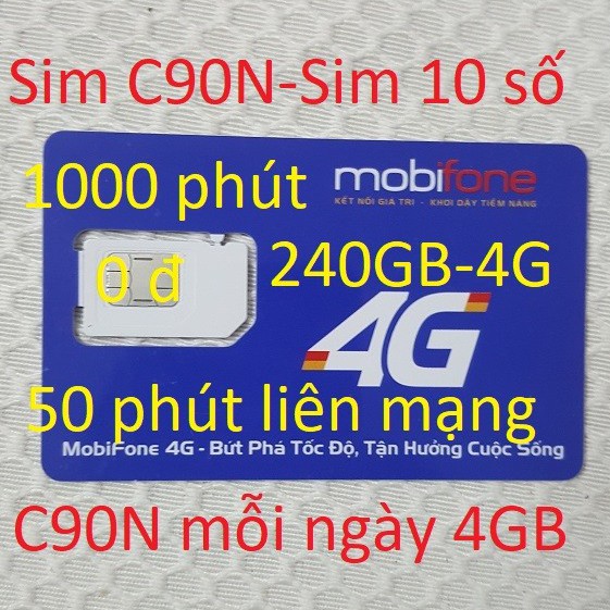 SIM MOBI 4G C9N MIỄN PHÍ THÁNG ĐẦU 120GB--4GB/NGÀY +1000P GỌI SD ,MIỄN PHÍ 1 THÁNG