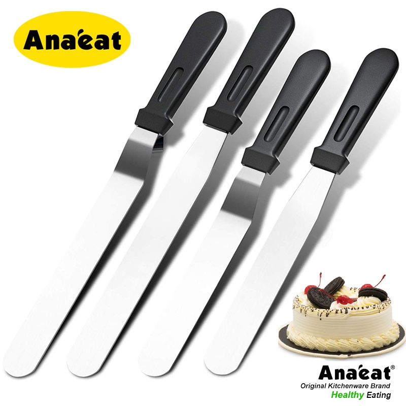 ANAEAT Bánh kem bơ bằng thép không gỉ spatula đóng băng ứng dụng fondant bánh ngọt trang trí bánh ngọt