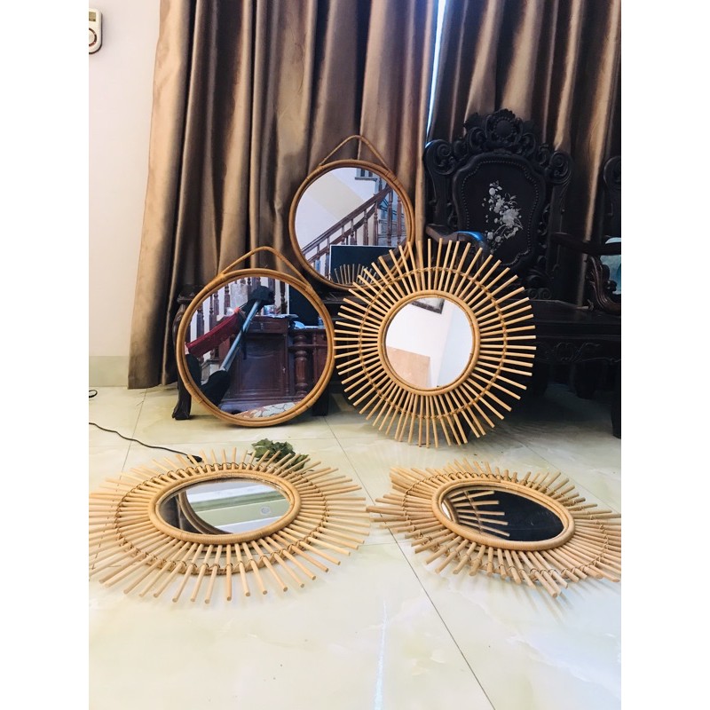 Gương Mây Tre Treo Tường - Rattan Mirror