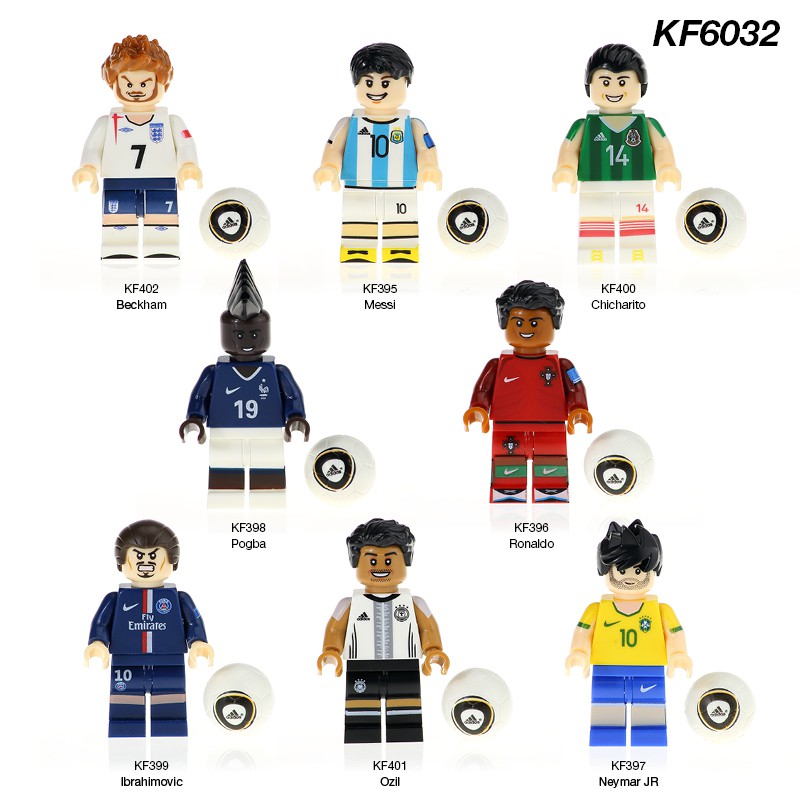 Mô Hình Lắp Ráp Lego Beckham Neymar Pogba KF6032 KF395 Messi