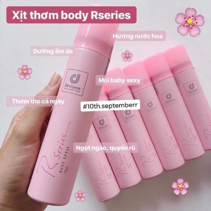 Xịt thơm body rseriesThái lan chính hãng tặng chì kẻ mày