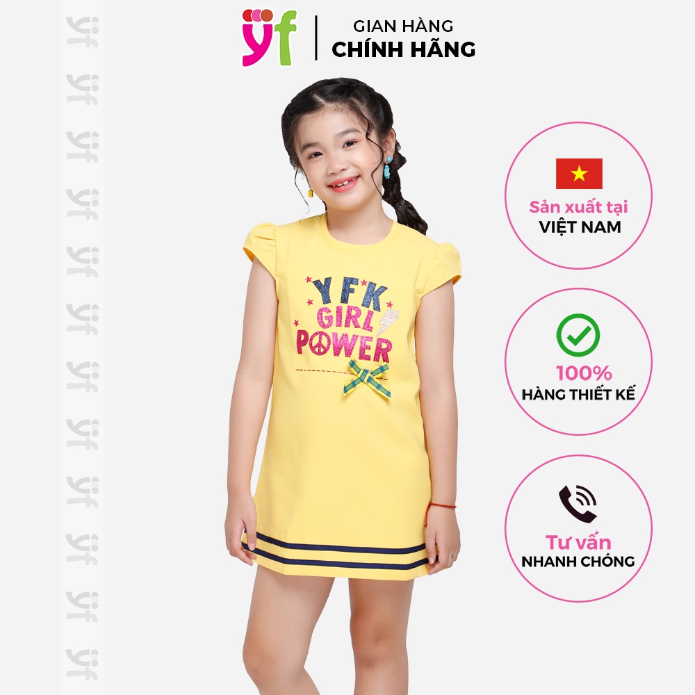 Đầm Suông Bé Gái In Chữ GIRL POWER Màu vàng tươi sáng, YF - 9DX565