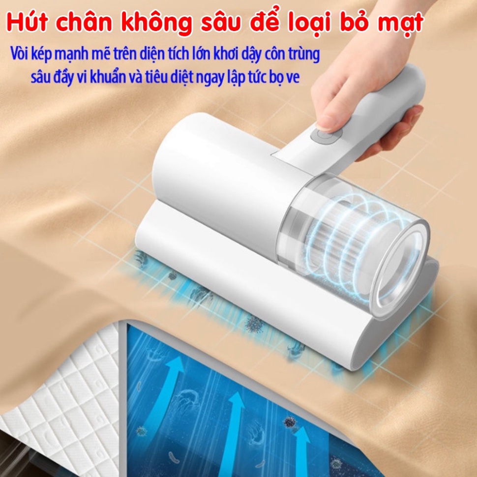 Máy hút bụi giường nệm không dây cao cấp, tia uv diệt khuẩn, hút ẩm bằng không khí nóng, loại sạch bụi bẩn, tế bào chết