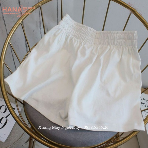 Quần short nữ cạp chun lưng thun thêu chữ túi dáng quần đùi đũi nữ ống rộng tập gym thể thao đi biển ở nhà ngủ cá tính