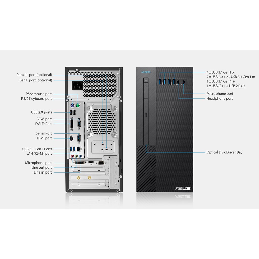 Máy Tính Để Bàn Asus ExpertPC D3401SFF-I3910041UE Core i3-9100/4GB DDR4/1TB HDD/Linux | BigBuy360 - bigbuy360.vn