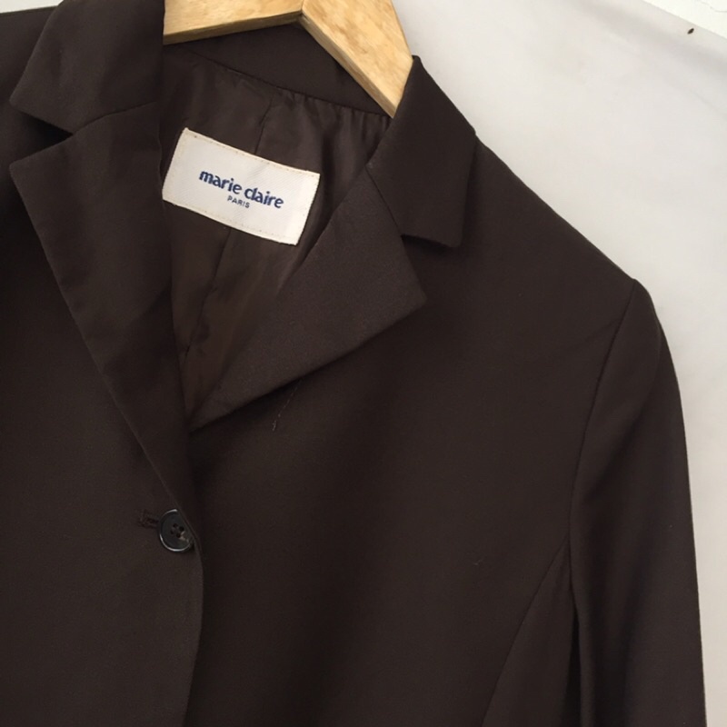 Áo blazer màu nâu Nhật mới len ken