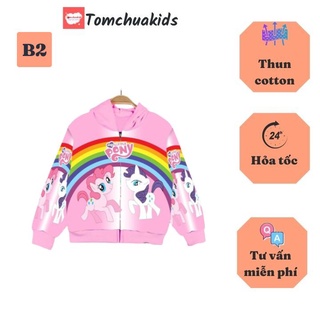 Áo khoác bé gái Pony từ 9-43kg - Thun cotton da cá in 3D cực chất - Tomchuakids