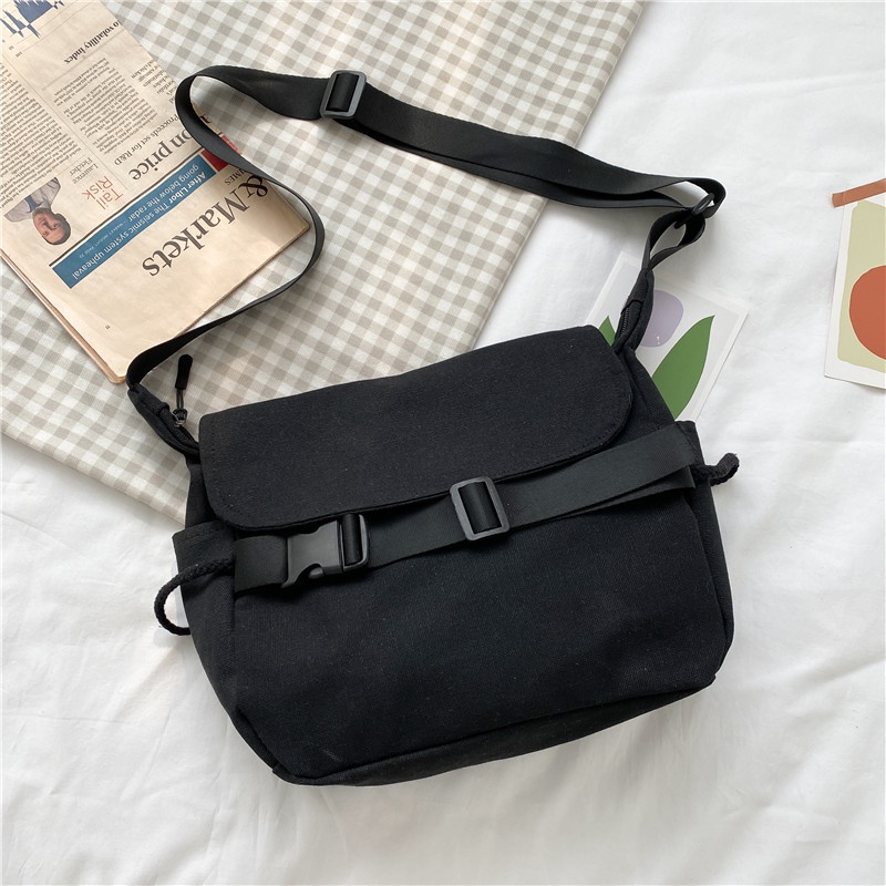 Túi Đeo Chéo Canvas Phong Cách Retro Thời Trang Cho Nam Nữ