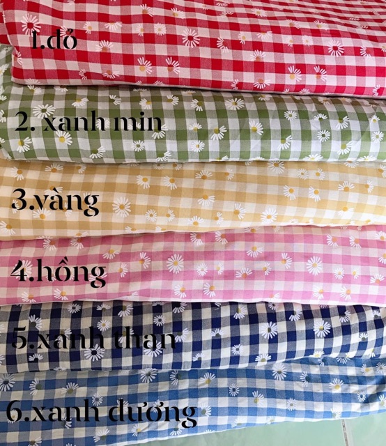 Vải caro cúc đũi mịn không nhăn