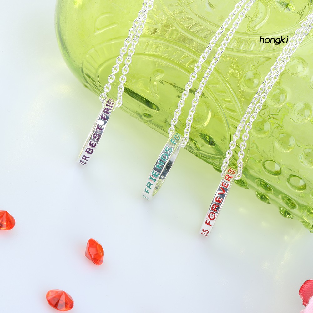Set 3 Vòng Cổ Mặt Nhẫn Khắc Chữ Best Friend Đơn Giản Thời Trang Cho Nữ