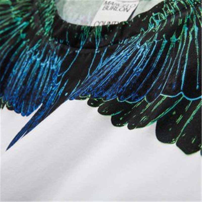 Áo Thun Thể Thao Tay Ngắn Cổ Tròn In Hình Đôi Cánh Bằng Cotton Thời Trang Unisex