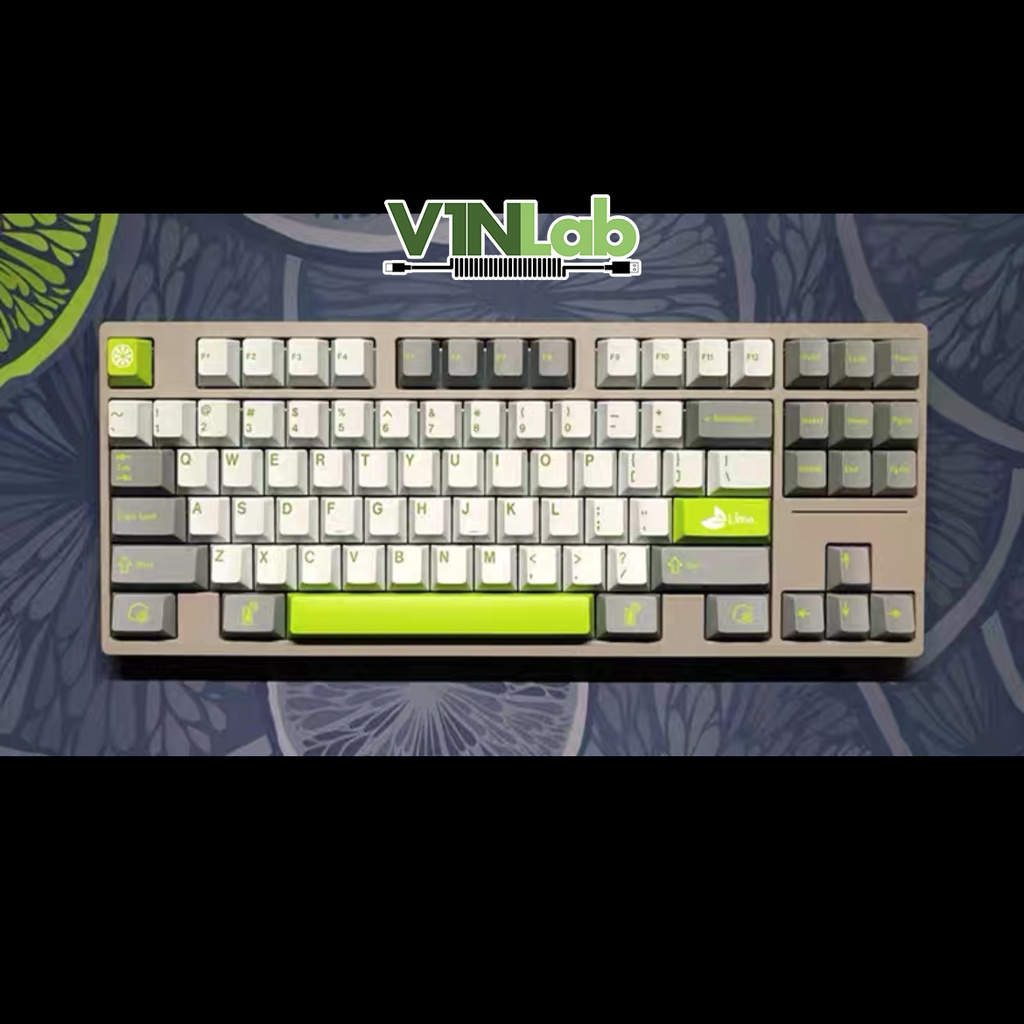 Set Keycap GMK Lime PBT Double-Shot | Cherry Profile | Phụ kiện trang trí bàn phím cơ