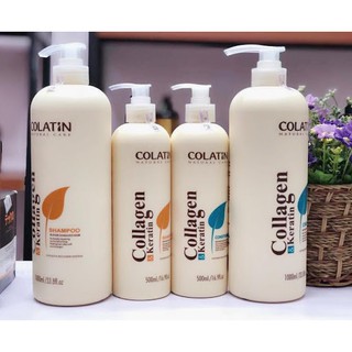 Dầu cặp Gội + Xả Dưỡng Chất Tơ Tằm COLATIN Collagen & Keratin 500ml/1000ml, hàng chuẩn chính hãng