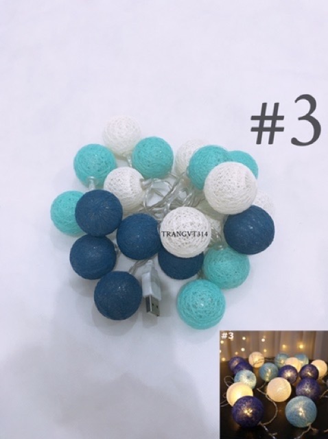 Dây đèn cotton ball Thái Lan/ CHỌN MÀU