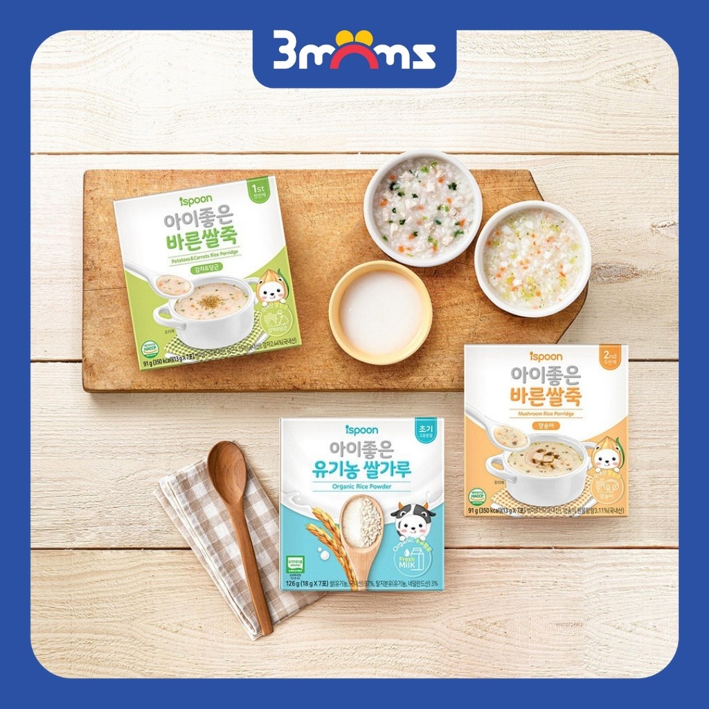 Bột Cháo Ăn Dặm Ispoon Hàn Quốc Cho Bé Từ 6m+ (date 2021)